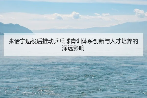 张怡宁退役后推动乒乓球青训体系创新与人才培养的深远影响